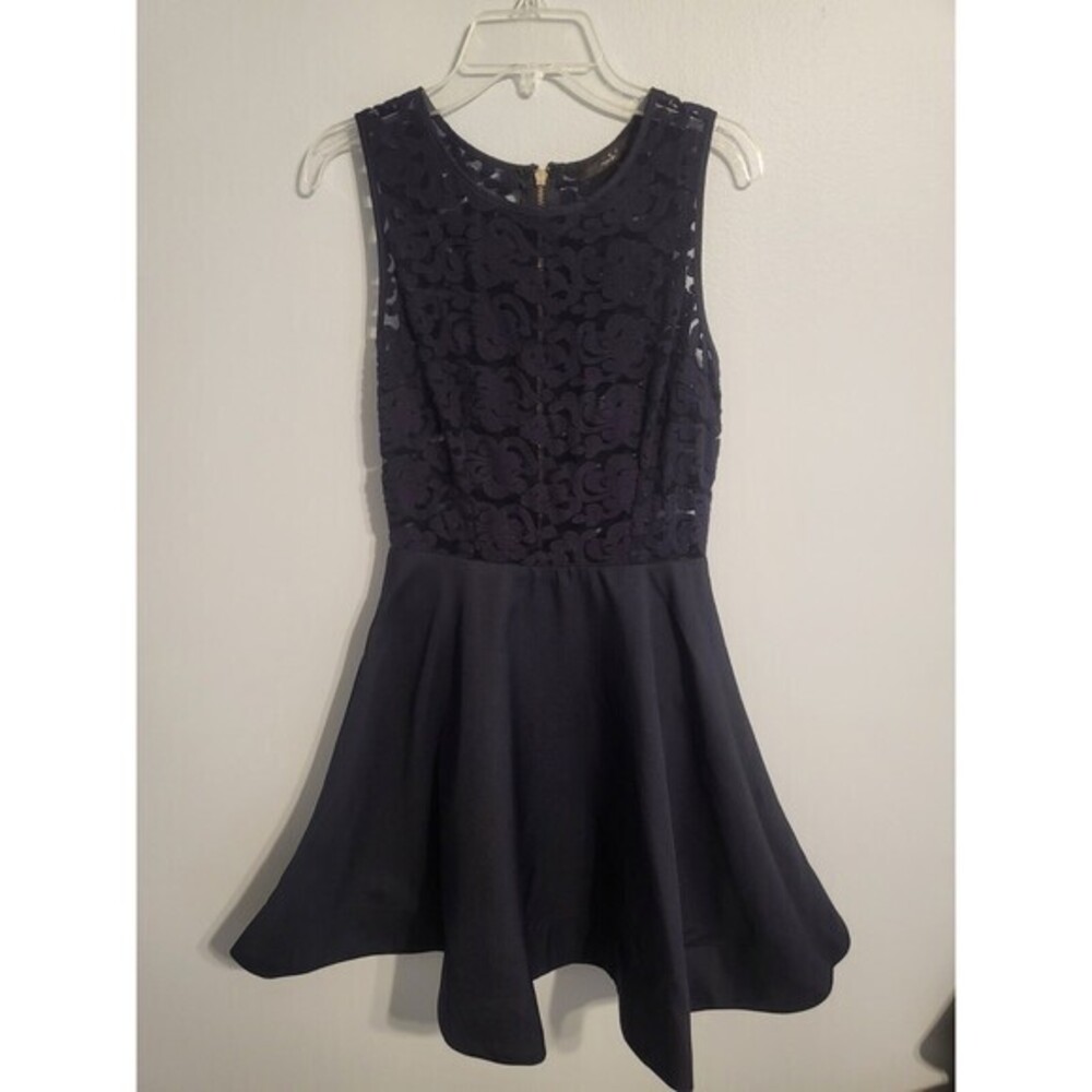 Papaya Entro Black Party Cocktail Dress‎ Sequin Accents Juniors Size Small